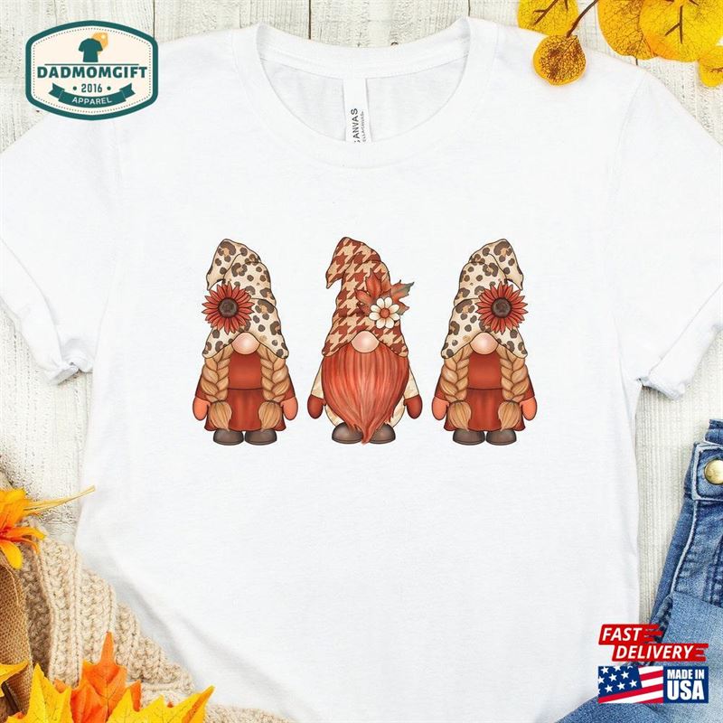 Fall Gnomes Shirt Autumn Thanksgiving Classic Unisex