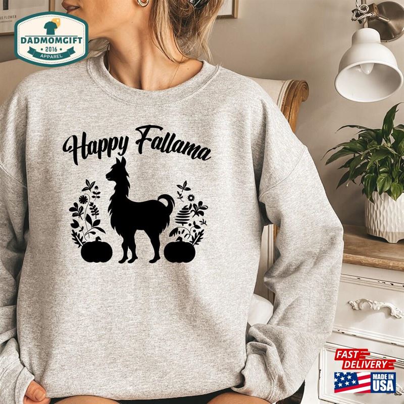 Fall Lama Shirt Happy Fallama Autumn Sweater Sweatshirt T-Shirt