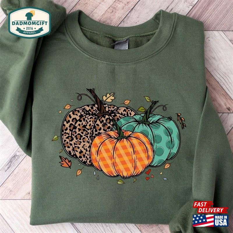 Fall Leopard Pumpkin Sweatshirt Sweater Unisex T-Shirt