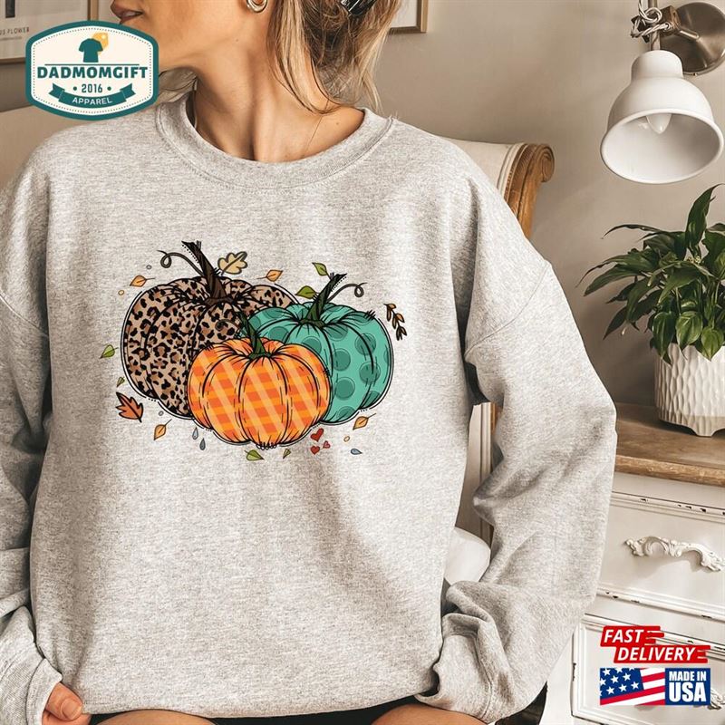 Fall Leopard Pumpkin Sweatshirt Sweater Unisex T-Shirt