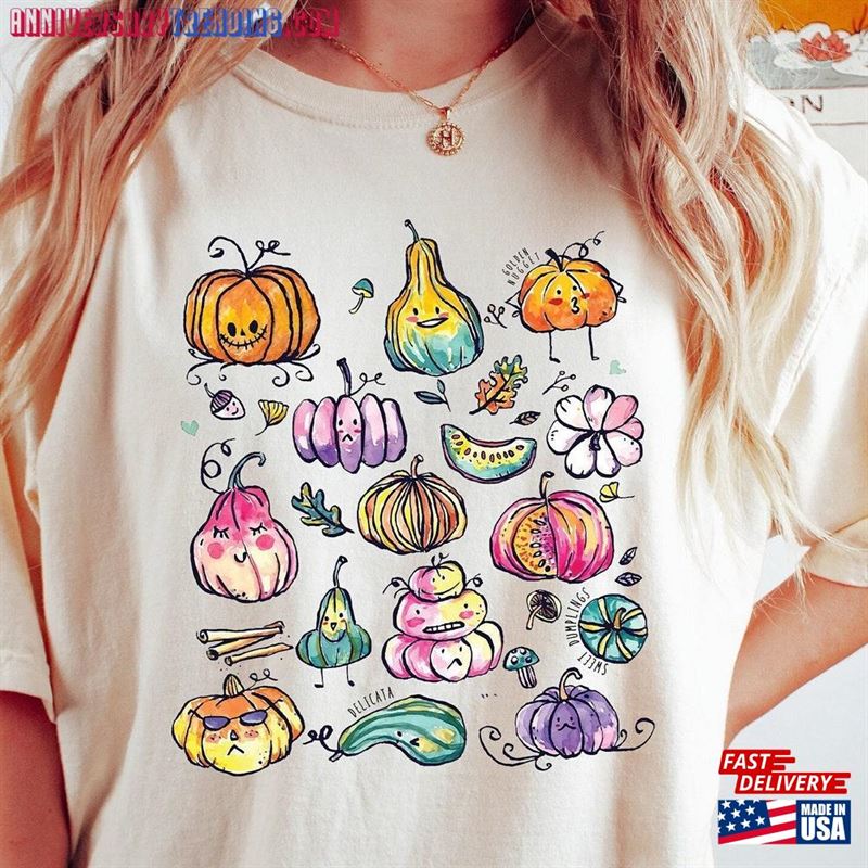 Fall Pumpkins Sweatshirt Watercolor Pumpkin Sweater Cute Hoodie Unisex