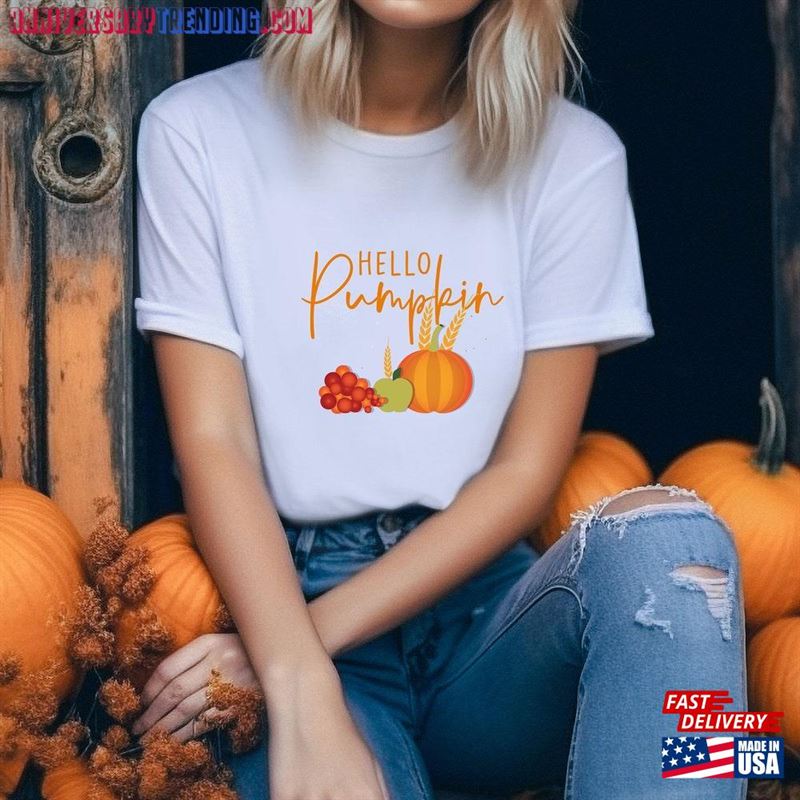 Fall Shirt For Women Thanksgiving Hey Pumpkin Hoodie Unisex