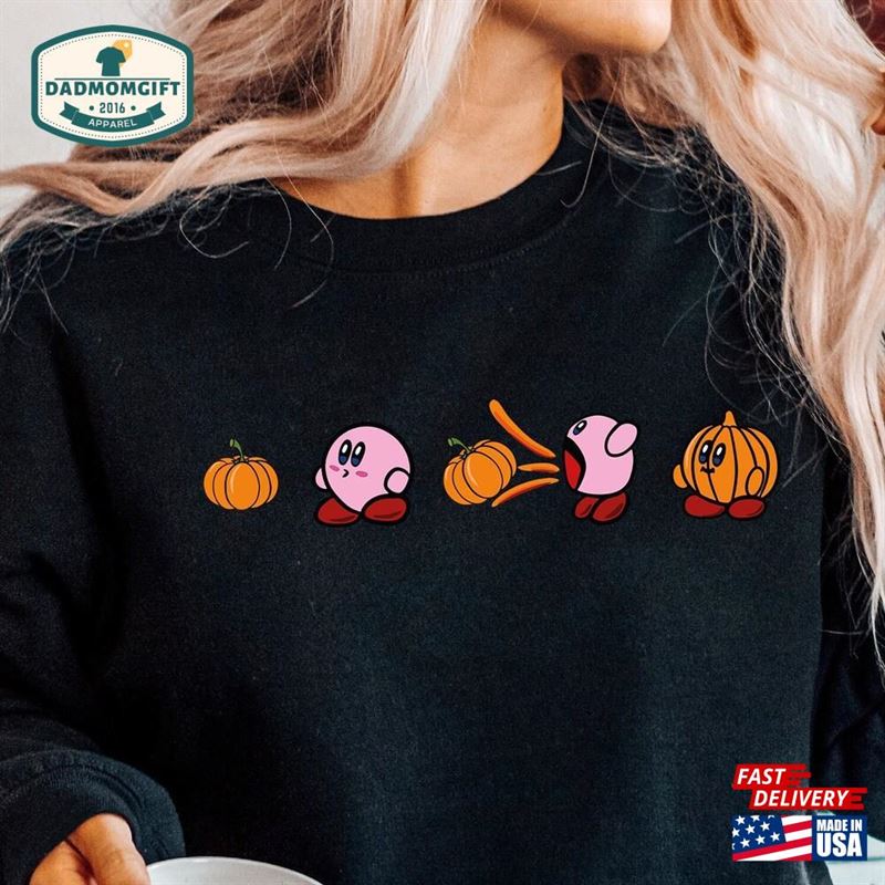 Fall Sweatshirt Kirb Pumpkin Sweater Funny Hoodie