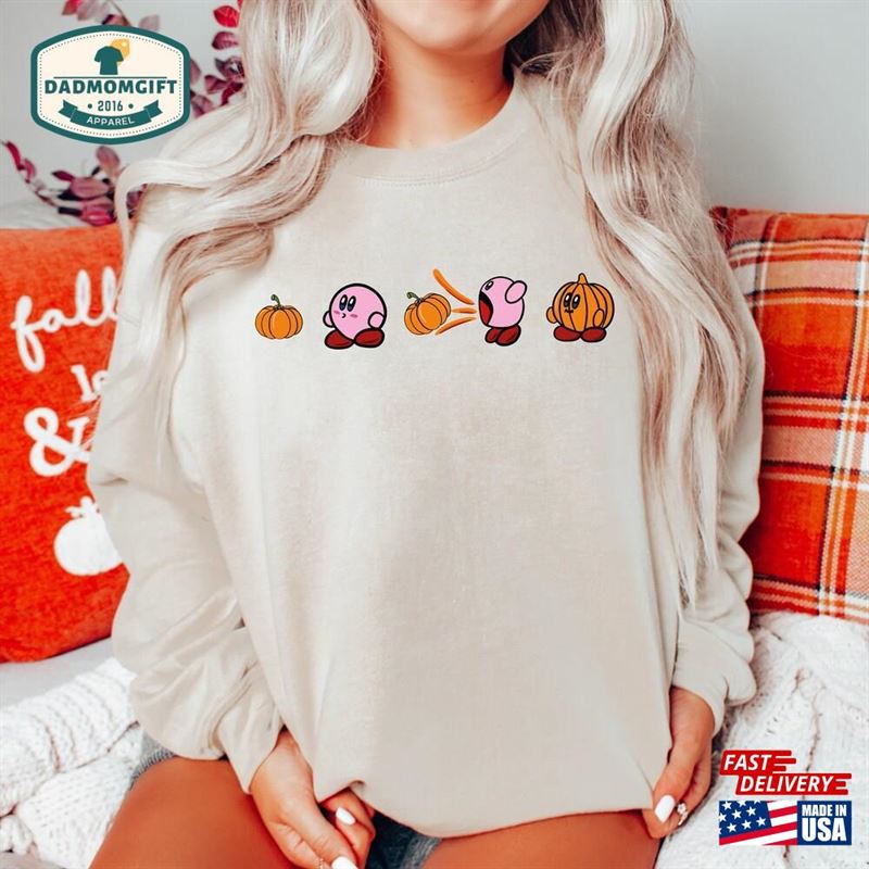 Fall Sweatshirt Kirb Pumpkin Sweater Funny Hoodie