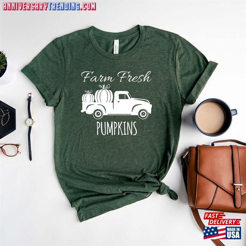 Fall Tshirts Shirts Women Farm Fresh Pumpkins Shirt Hoodie Classic