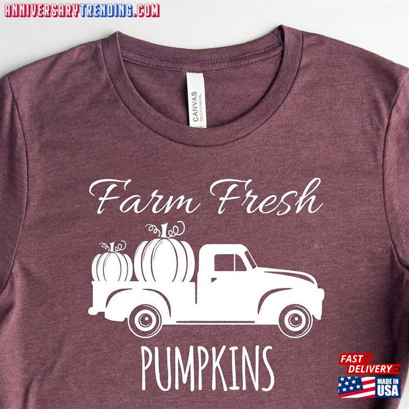 Fall Tshirts Shirts Women Farm Fresh Pumpkins Shirt Hoodie Classic