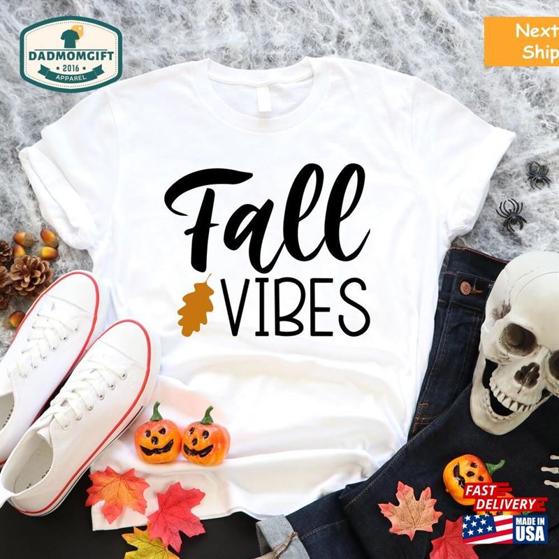 Fall Vibes T-Shirt Cute Tees Halloween Sweatshirt Unisex