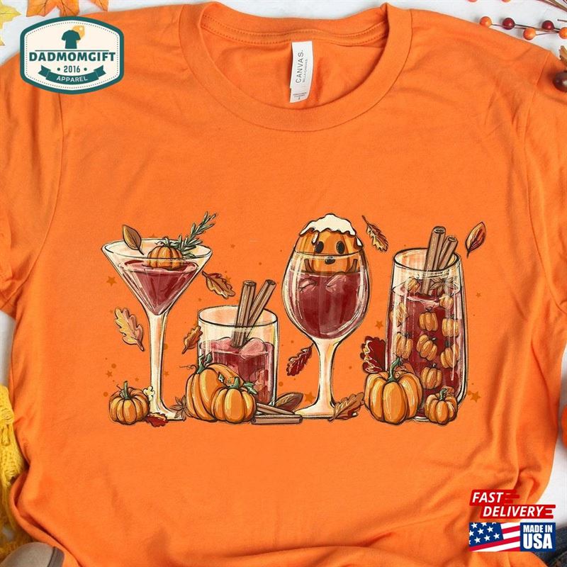 Fall Wine Shirt Cocktails Pumpkin Mulled Iced T-Shirt Hoodie