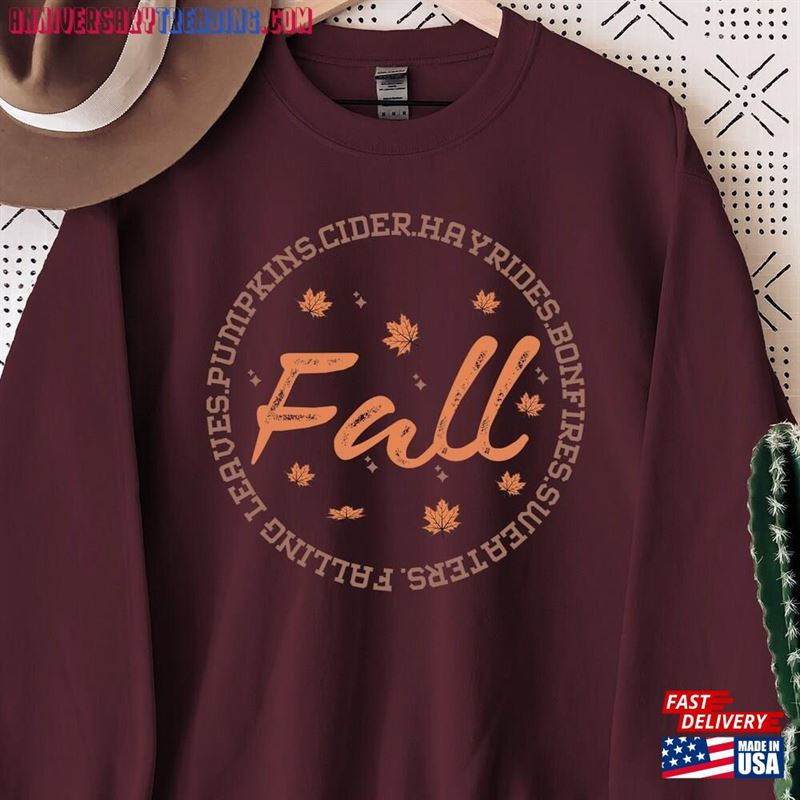 Fall Women Sweatshirt Autumn Leaves Maple Leaf Unisex T-Shirt