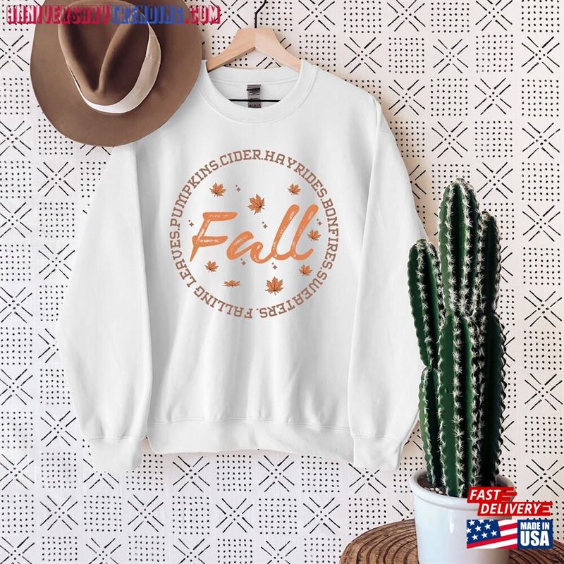 Fall Women Sweatshirt Autumn Leaves Maple Leaf Unisex T-Shirt