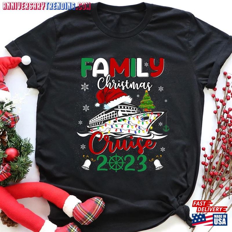 Family Christmas Cruise 2023 Shirt Squad Xmas Matching Cruising Unisex T-Shirt