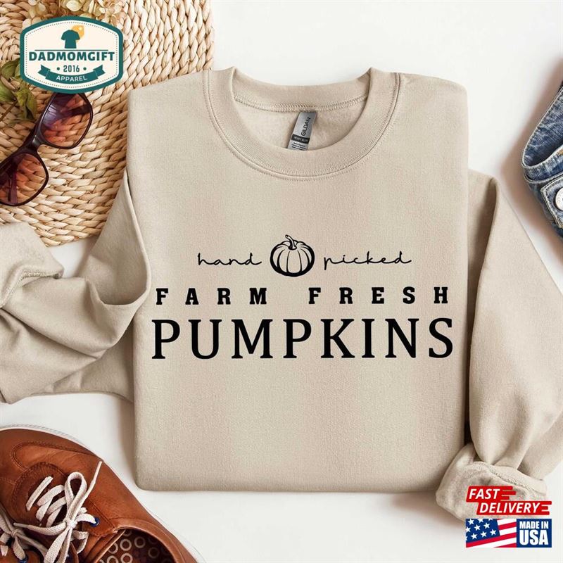 Farm Fresh Pumpkins Crewneck Sweatshirt Pumpkin Truck Shirt Sweater Hoodie