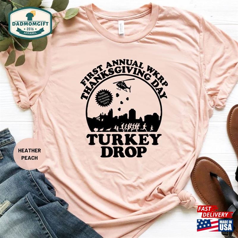 First Annual Wkrp Thanksgiving Day Turkey Drop T-Shirt Funny Shirt Unisex Classic