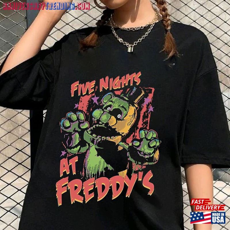 Five Nights At Freddy’s Vintage Retro Halloween Shirt Video Game Creepy Sweatshirt Unisex Classic