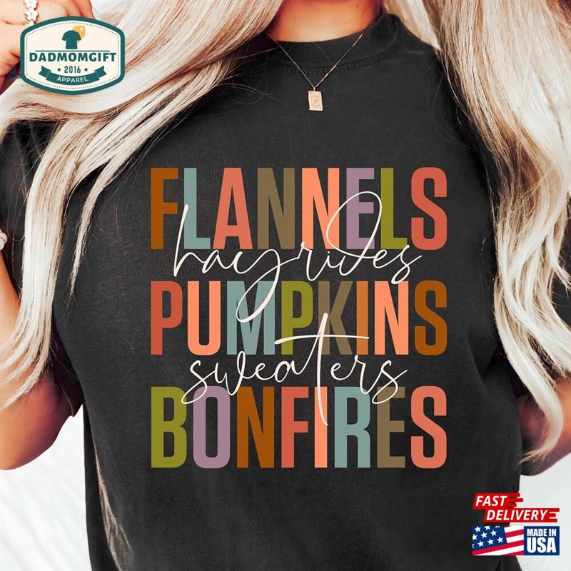 Flannels Hayrides Pumpkins Sweaters Fall Shirt Tee Classic T-Shirt