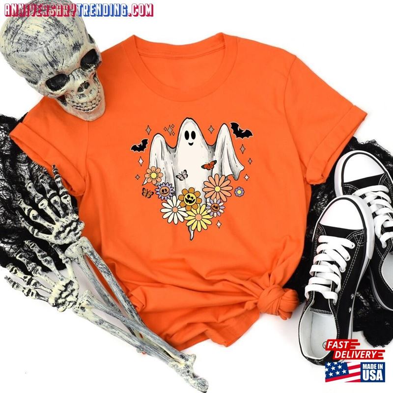 Floral Ghost Shirt Halloween Unisex Sweatshirt