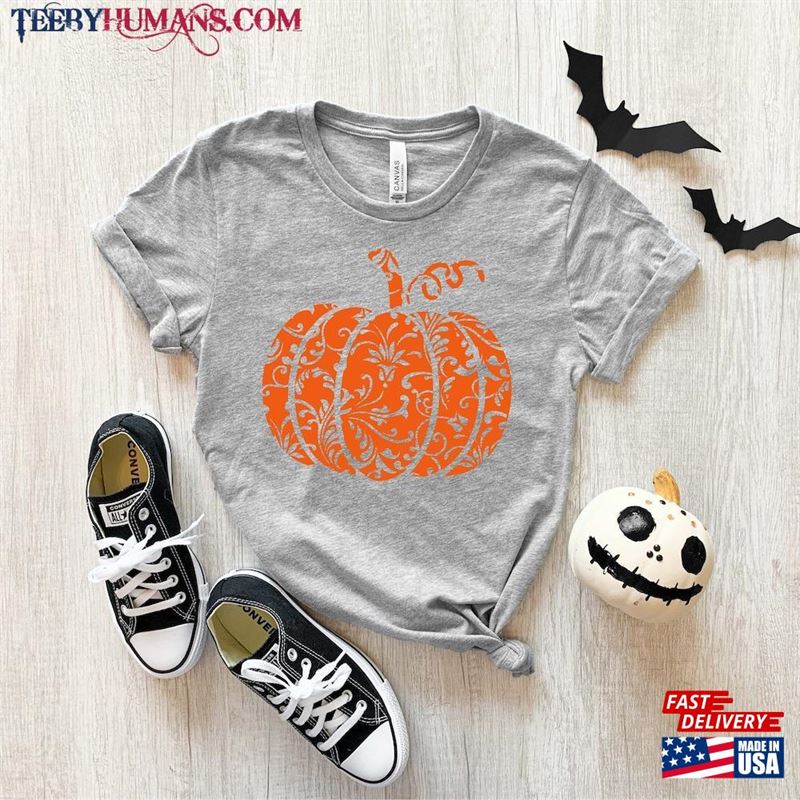 Floral Pumpkin Shirt Halloween Unisex Sweatshirt