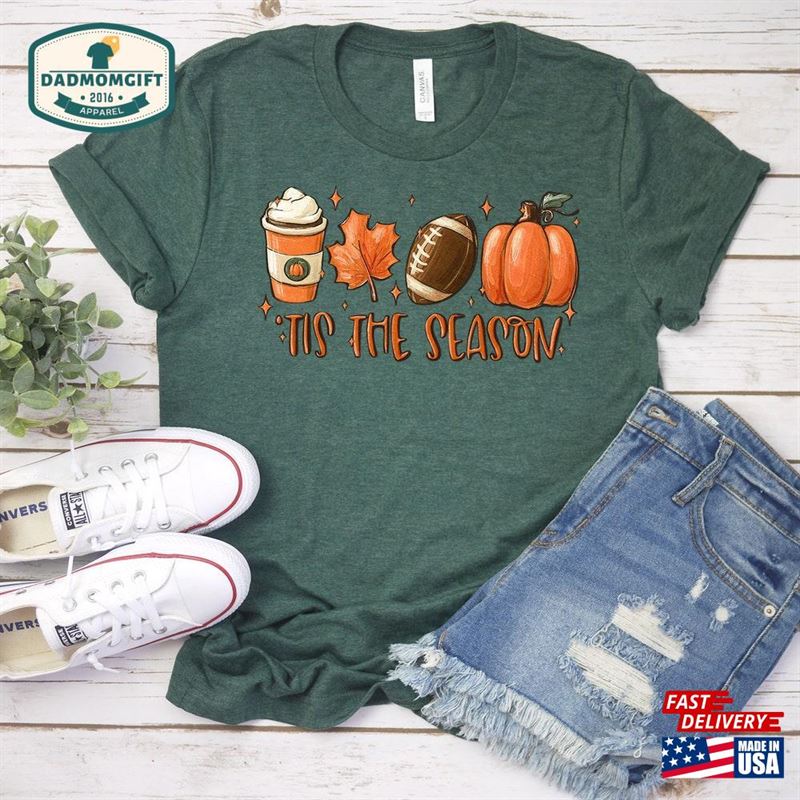 Football Shirt Tis The Season Fall Pumpkin Sweatshirt T-Shirt