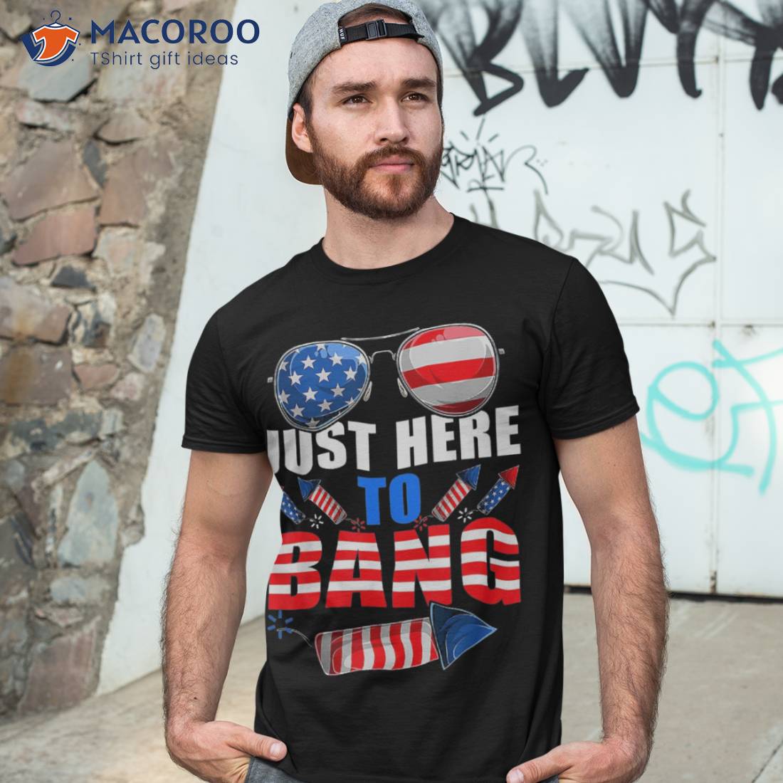 Funny 4th Of July I’m Just Here To Bang Usa Flag Sunglasses Shirt