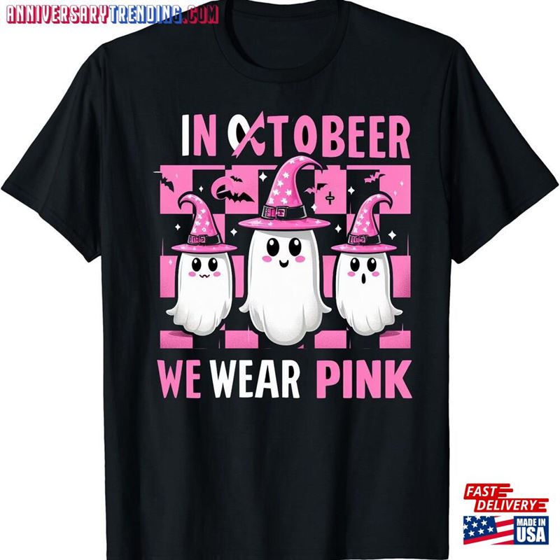 Funny Halloween T-Shirt In October We Wear Pink Sweatshirt Hoodie