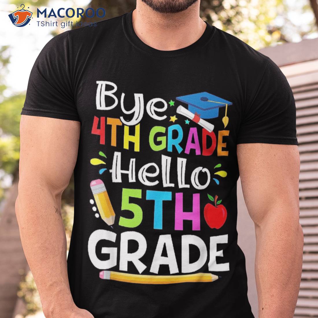 Funny Kids Bye 4th Grade Hello 5th Back To School Shirt