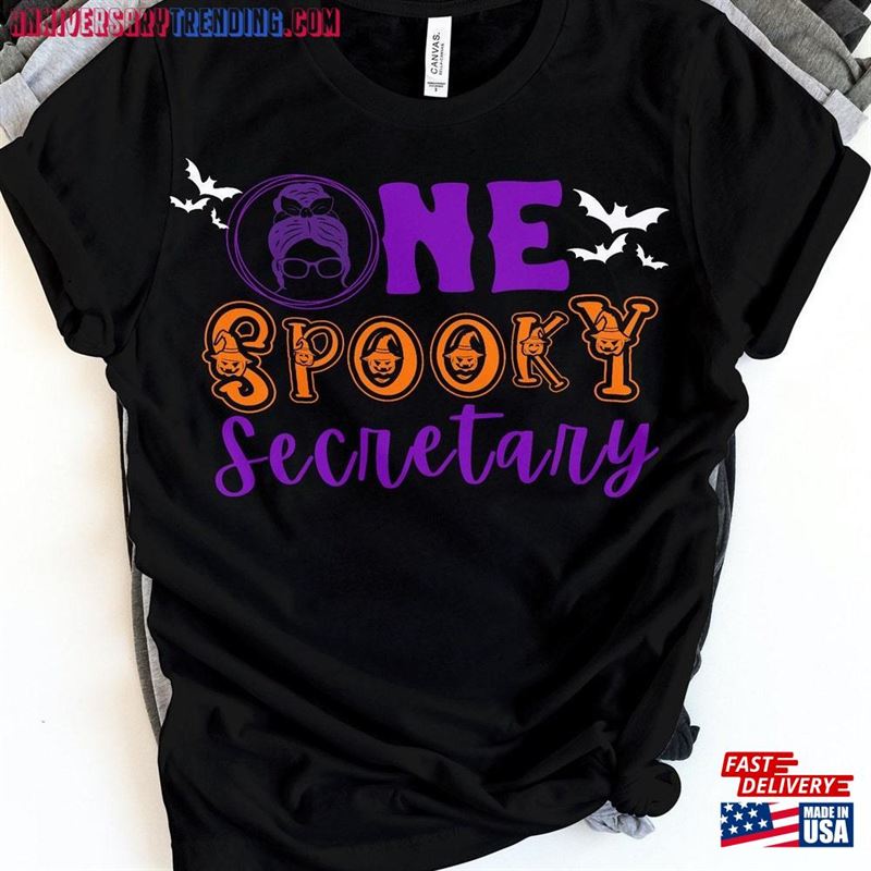 Funny Secretary Halloween Shirt One Spooky Tee Scary Unisex Sweatshirt