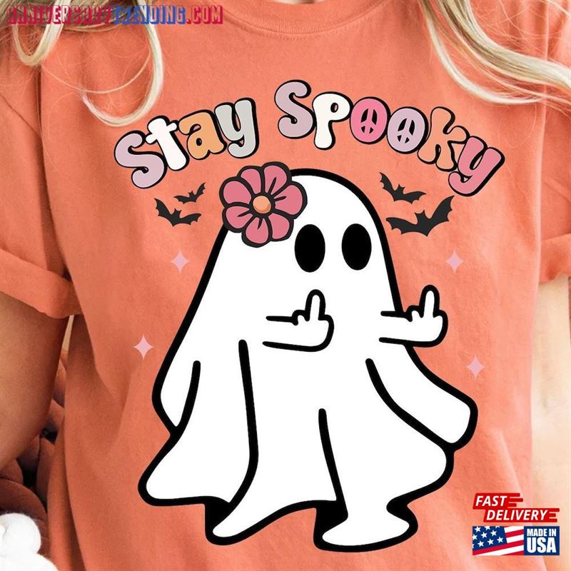 Funny Stay Spooky T Shirt Boo Ghost Halloween Classic Hoodie