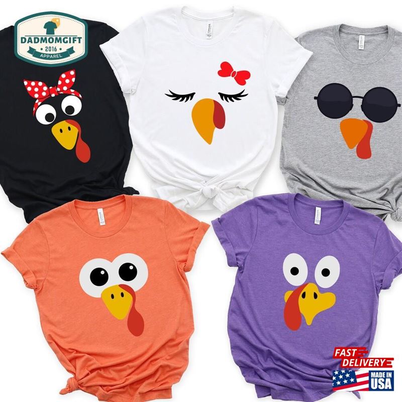 Funny Thanksgiving Tee T Shirts Fall Shirt Cute Turkey Unisex Sweatshirt