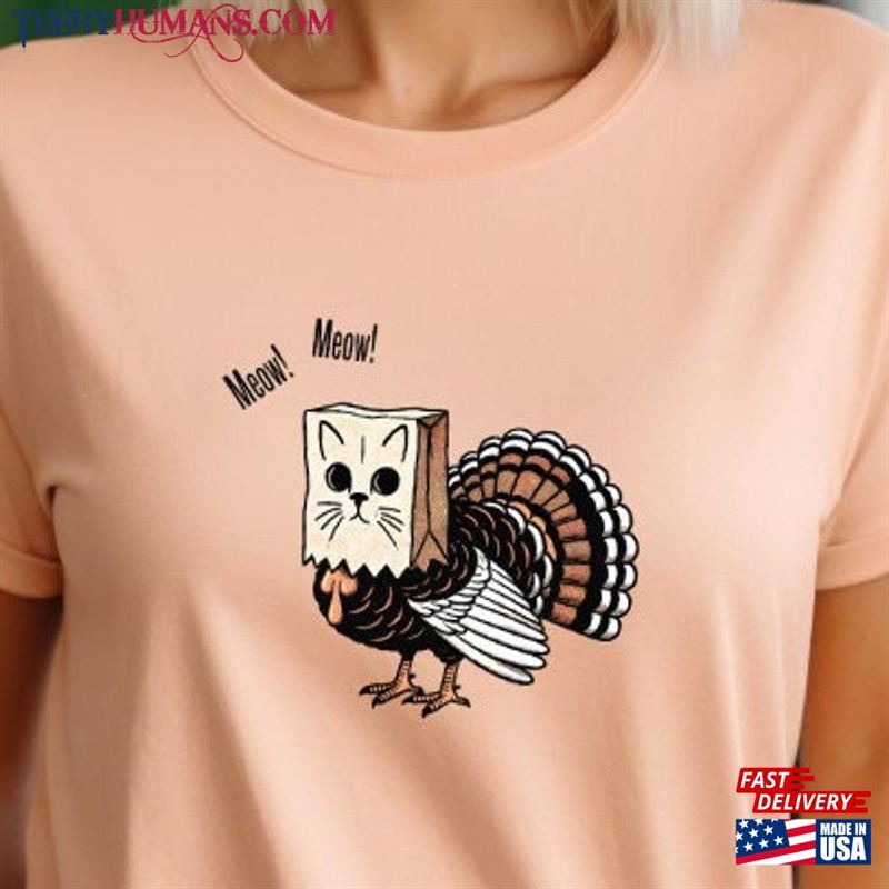 Funny Thanksgiving Turkey T-Shirt Whimsical Dinner Shirt Family Fall Crew Tee Classic