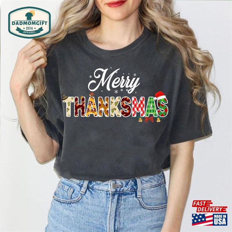 Funny Thanksmas 2023 Merry Thanksgiving Christmas Shirt Halloween T-Shirt Classic