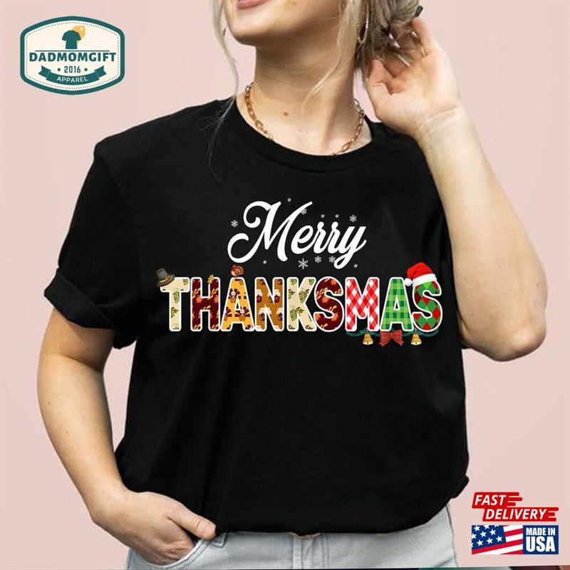 Funny Thanksmas 2023 Merry Thanksgiving Christmas Shirt Halloween T-Shirt Classic