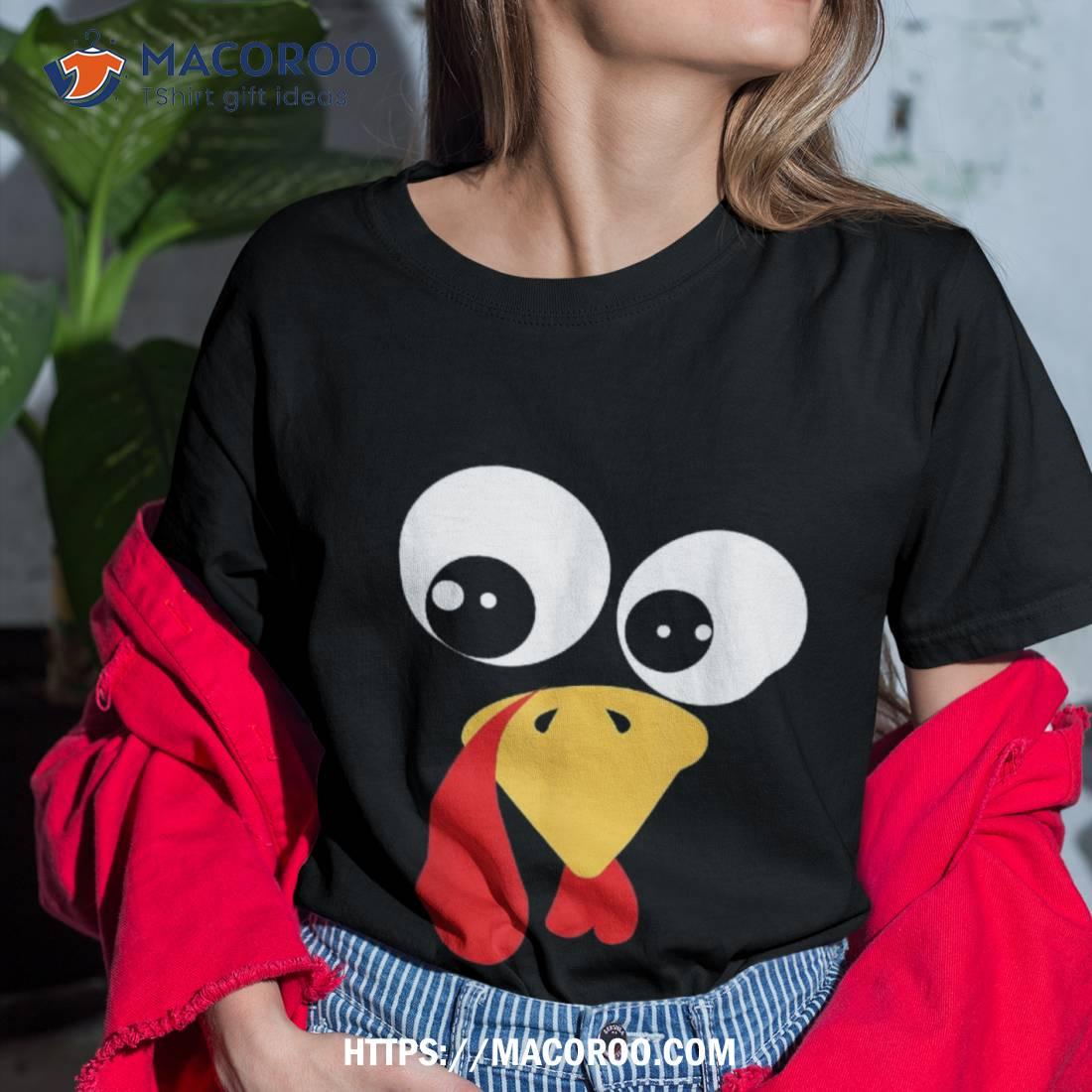 Funny Turkey Face Thanksgiving Family Costume Kids Shirt