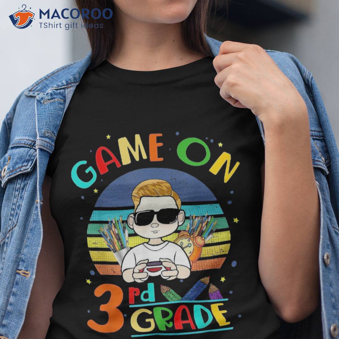 Game On 3rd Grade Back To School Gamer Funny Third Shirt