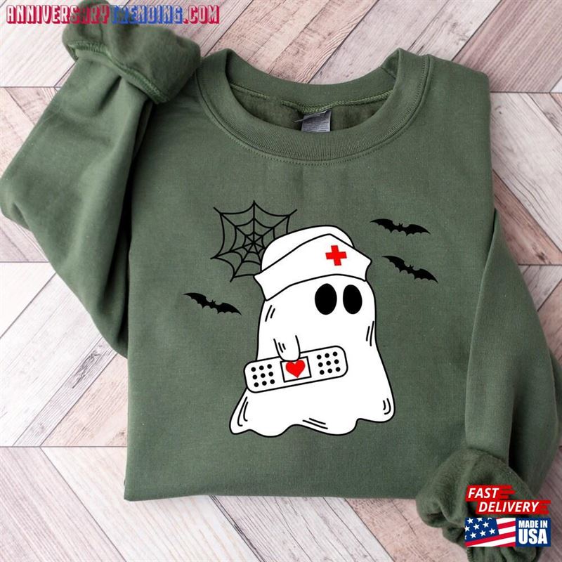 Ghost Nurse Halloween Sweatshirt Tee Nicu Tshirt T-Shirt Hoodie