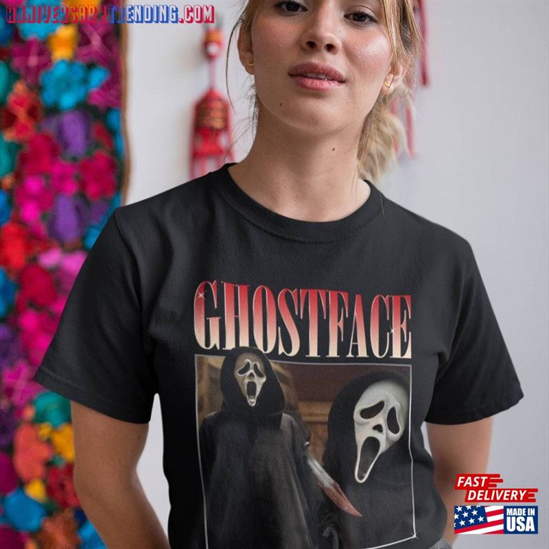 Ghostface Horror Halloween Shirt Scream Movie Gift Hoodie T-Shirt