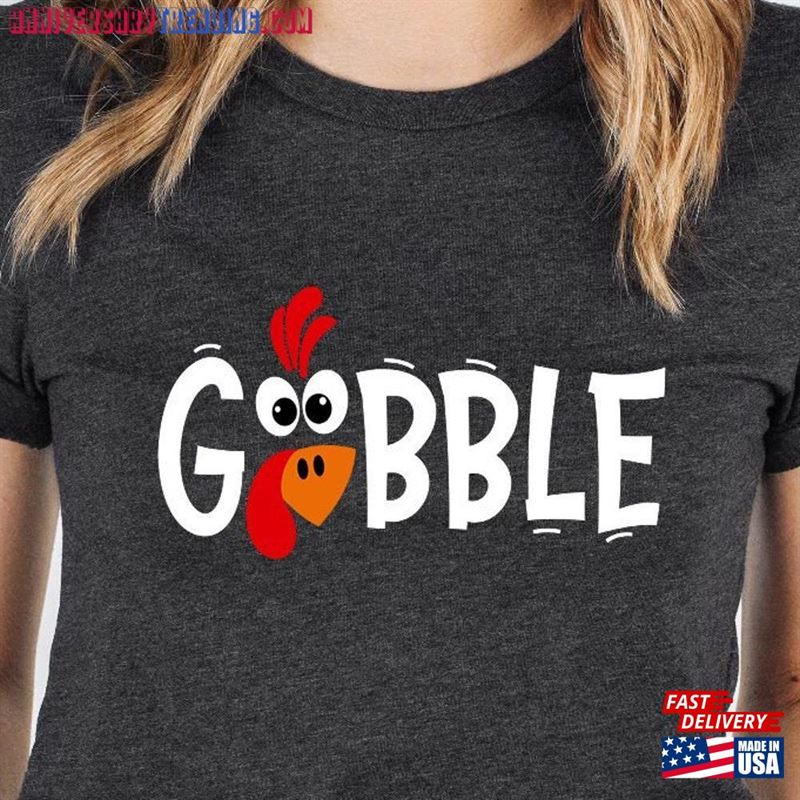 Gobble Shirt Funny Cute Turkey Face Sweatshirt Unisex