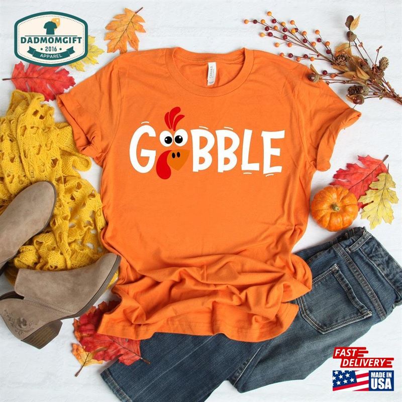 Gobble Thanksgiving Shirt T Womens Family Shirts T-Shirt Classic