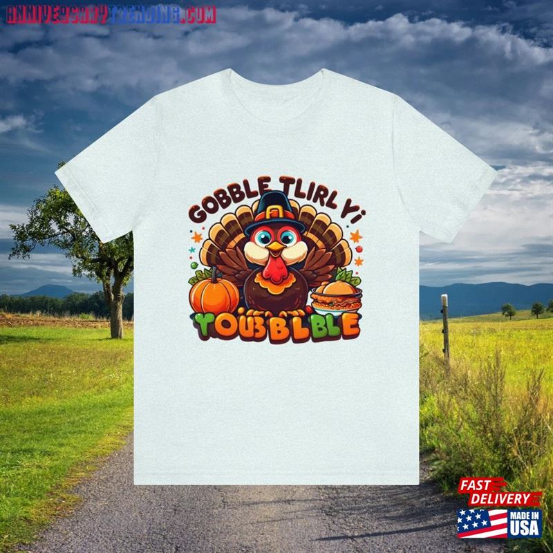 Gobble Till You Wobble Funny Thanksgiving T-Shirt Classic