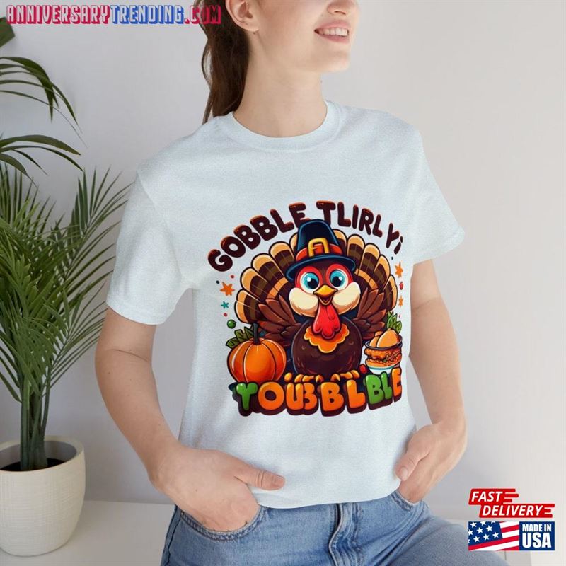 Gobble Till You Wobble Funny Thanksgiving T-Shirt Classic