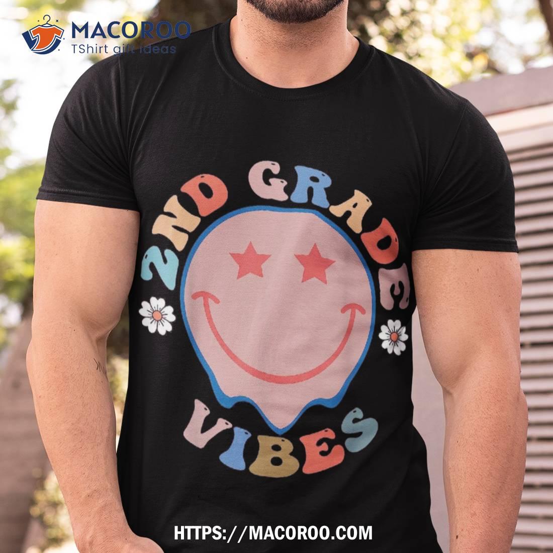 Groovy 2nd Grade Vibes Back To School Funny Teacher Kids Shirt