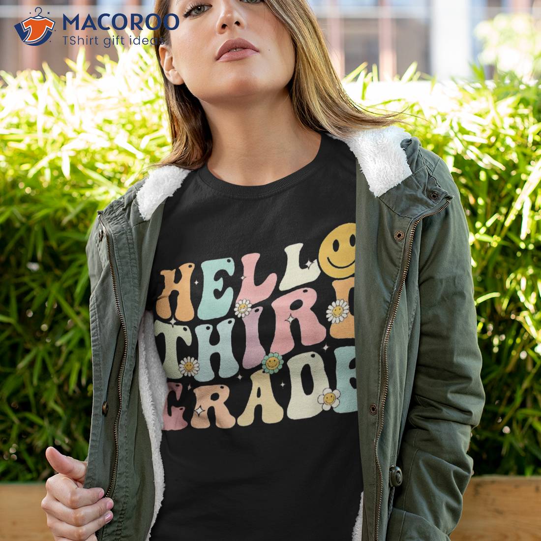 Groovy Hello 3rd Third Grade Back To School Teachers Student Shirt