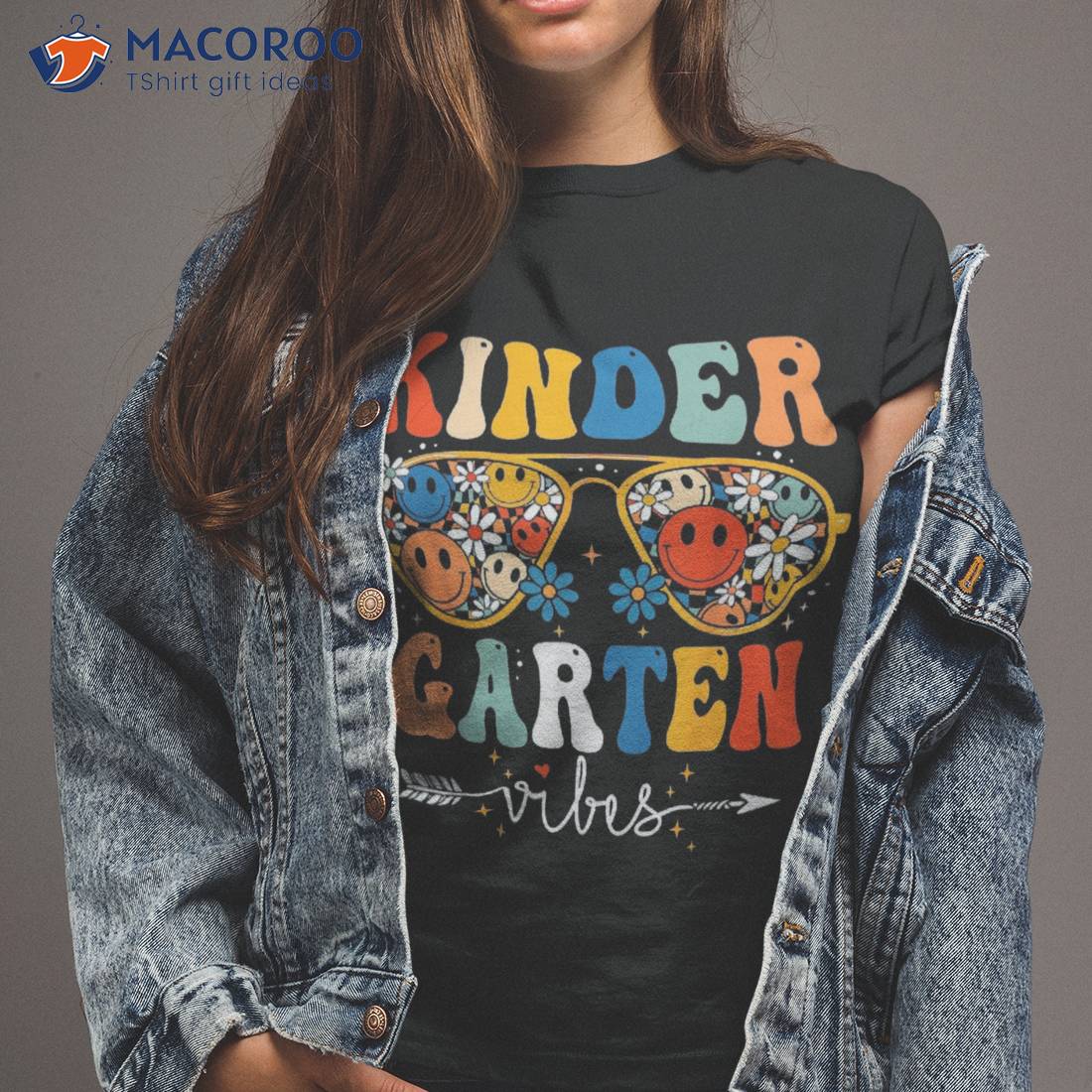 Groovy Retro Kindergarten Vibes First Day Back To School Shirt