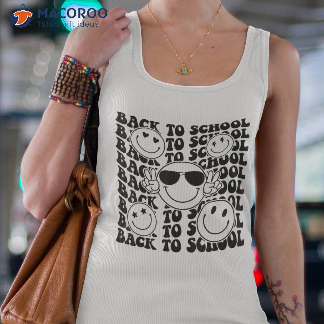 Groovy Smile Face Welcome Back To School Teacher Students Shirt