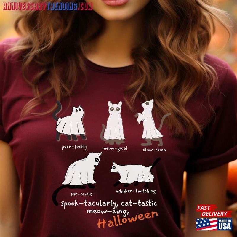 Halloween Cat Shirt Lover Spooky Season Unisex T-Shirt