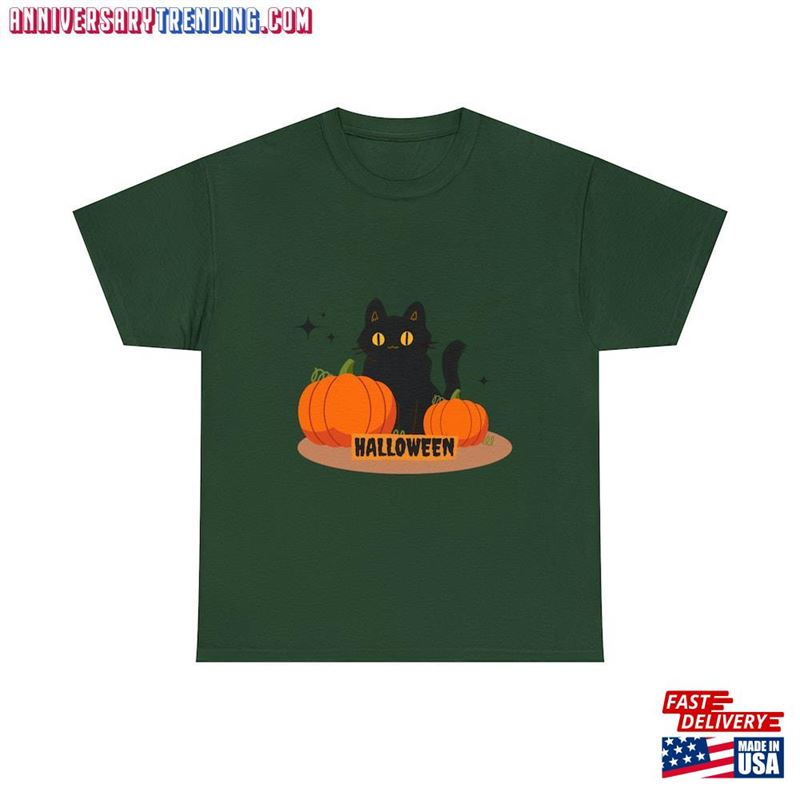 Halloween Cat Tee Ghost Shirt T-Shirt Hoodie