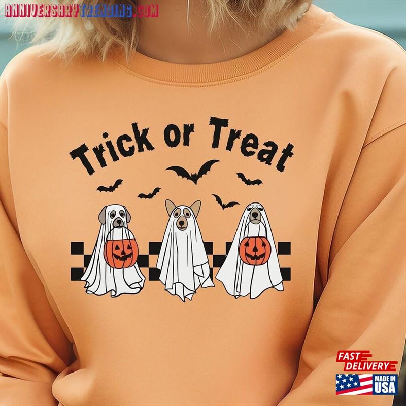 Halloween Dog Ghost Shirt Sweatshirt T-Shirt Unisex