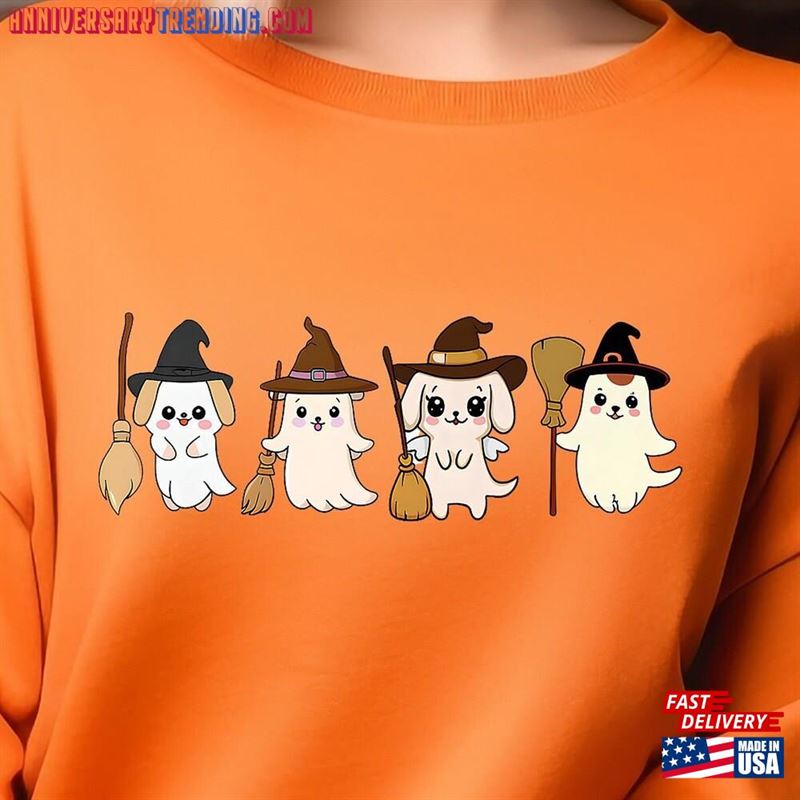 Halloween Dog Ghost Shirt Sweatshirt Unisex