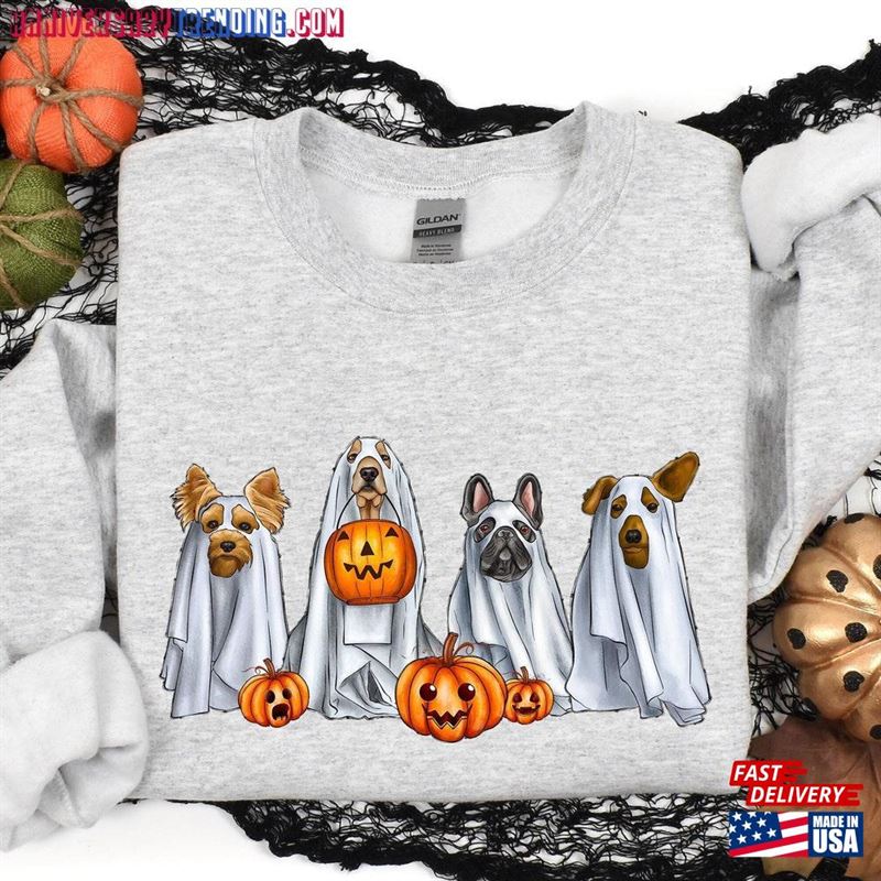 Halloween Dog Sweatshirt Sweater Ghost T-Shirt Hoodie