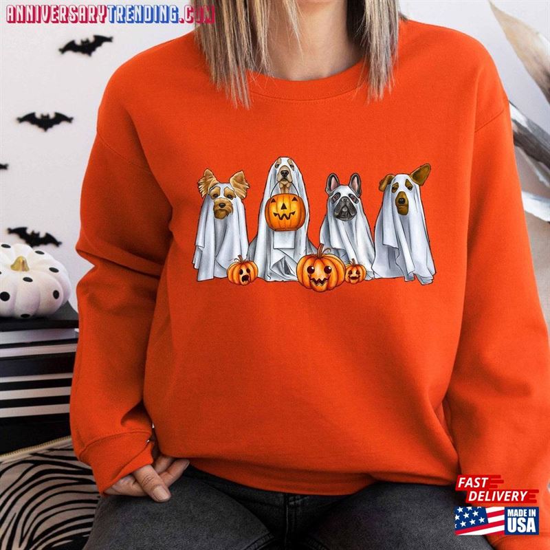 Halloween Dog Sweatshirt Sweater Ghost T-Shirt Hoodie