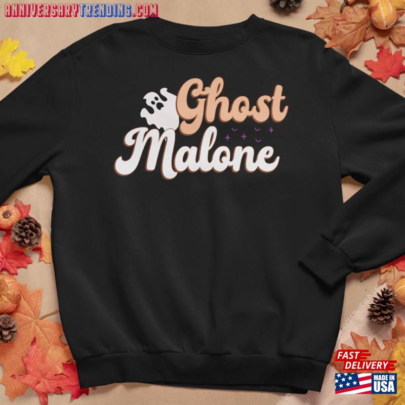 Halloween Ghost Malone Sweatshirt Retro Spooky Season Crewneck Unisex Classic